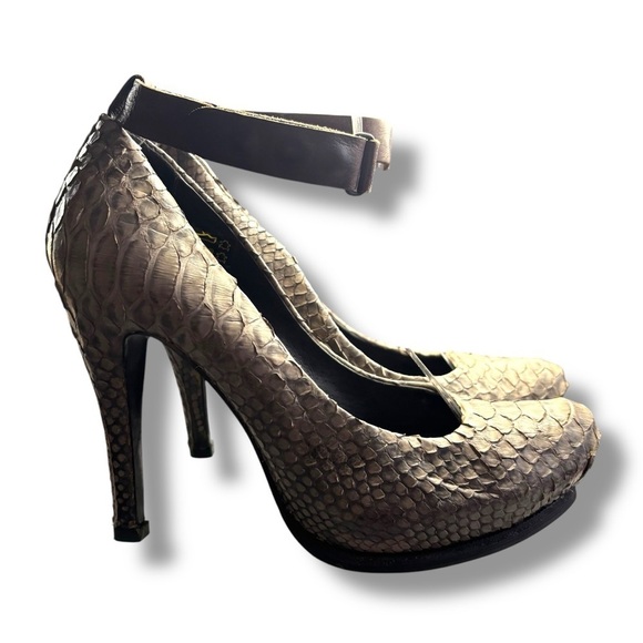 All Saints Women’s Taupe Bronze Faux Snakeskin Stiletto Heels Sz 7.5 | 3266 - Picture 2 of 10